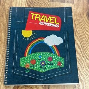 Vintage 1970s Hallmark "Travel Happenings Denim Pocket" Journal